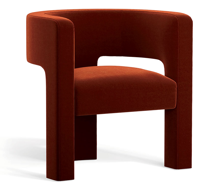 Hardwood and polyfoam chair