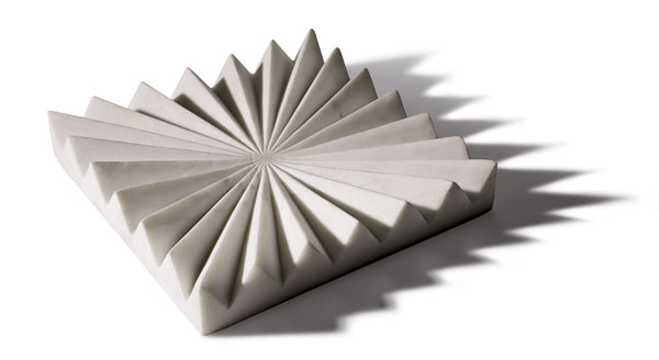 Michael Dreeben white geometric fruit plate
