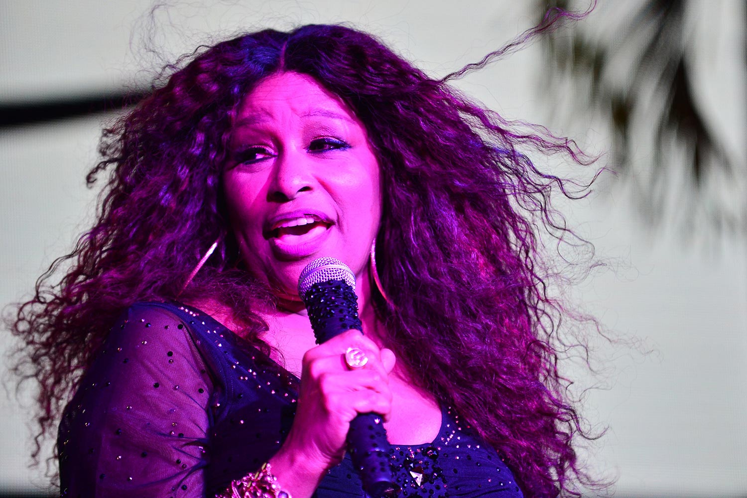 Chaka Khan performs live on stage during a social distance open air evening under the stars “From Be Bop 2 Hip Hop” with Dinner Supper Club at the Historic Hampton House on May 8, 2021 in Miami, Florida.