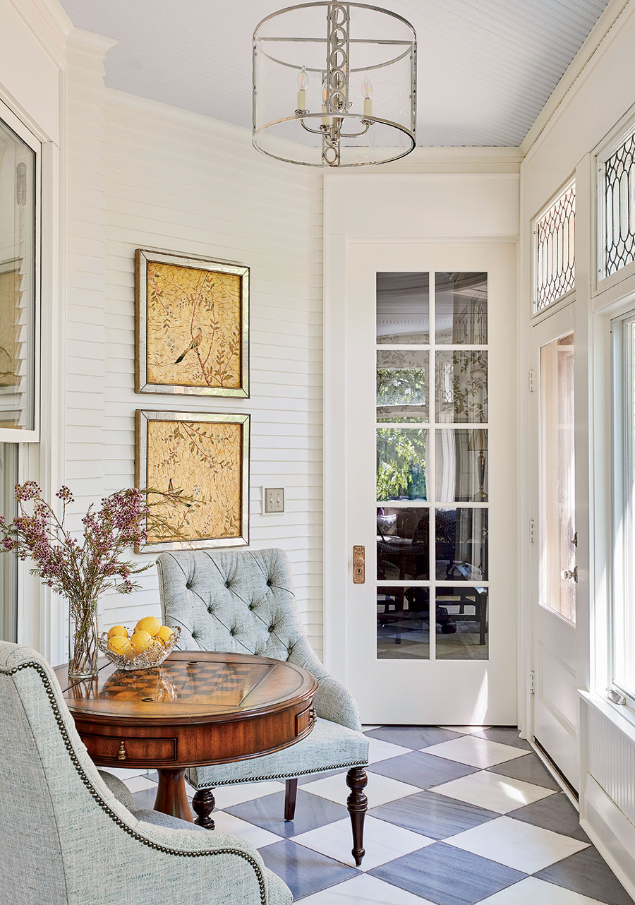 The sunroom in the Hinsdale home