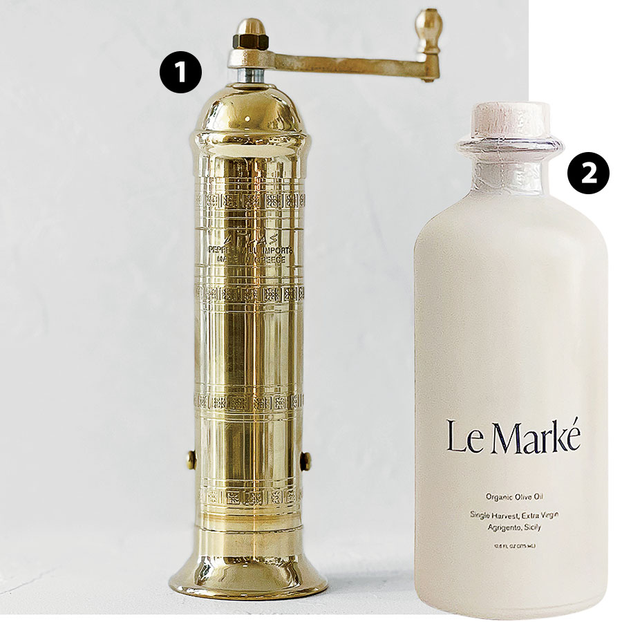 Atlas pepper mill and Le Marké olive oil