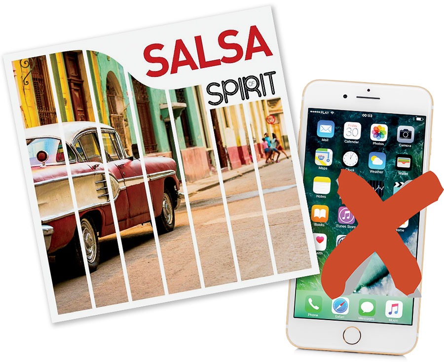 A salsa record and an iPhone