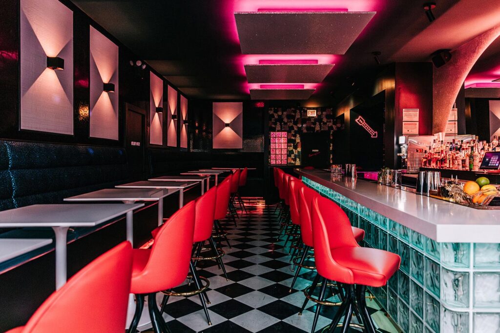 The dining area and bar inside Common Decency