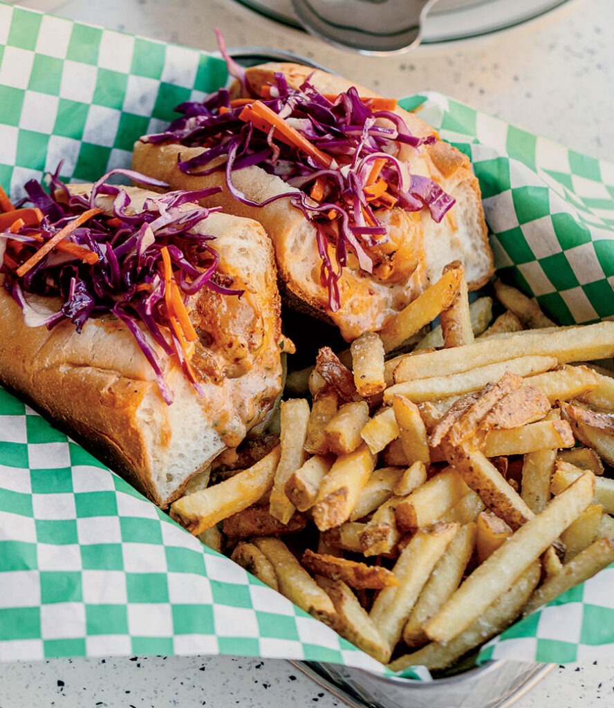 Grilled shrimp po’ boy