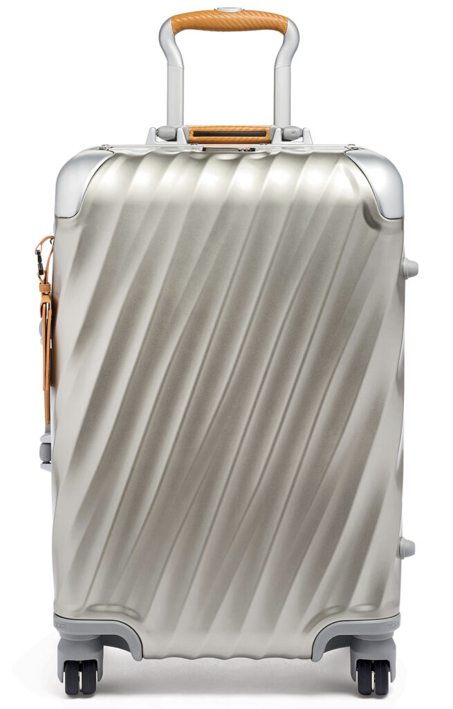 Tumi 19 Degree Aluminum expandable spinner with bumpers and two TSA-approved locks