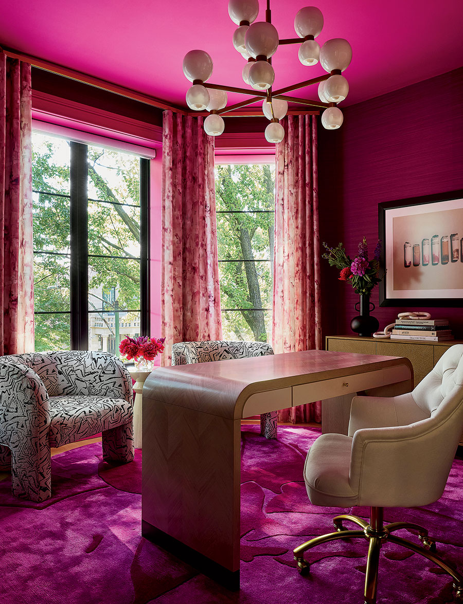 The Logan Square greystone's pink office