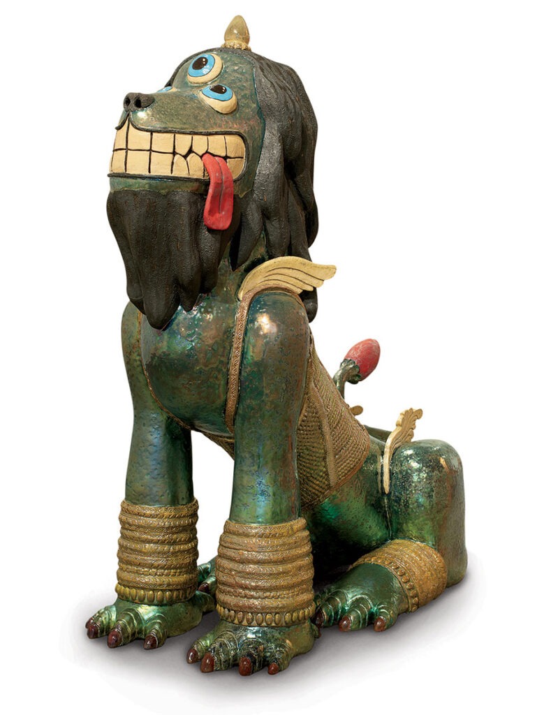 A dog sculpture from ‘Reimagine: Himalayan Art Now’