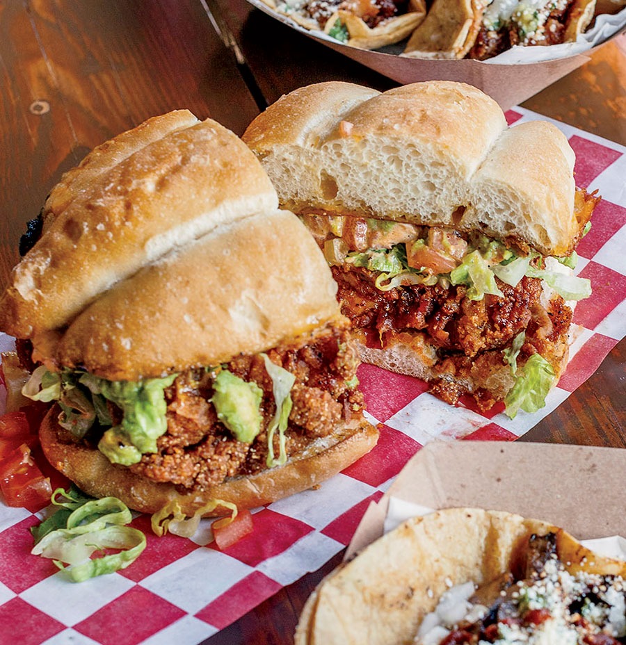 Fried chicken torta from Migos Fine Foods