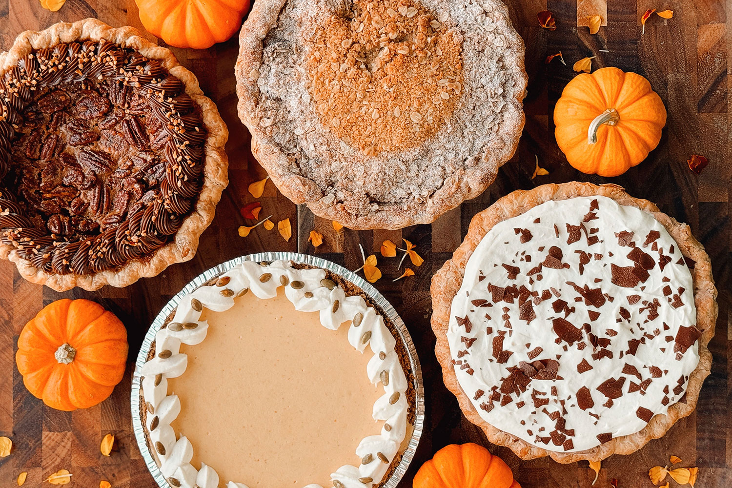 A variety of pies from Cindy’s Rooftop