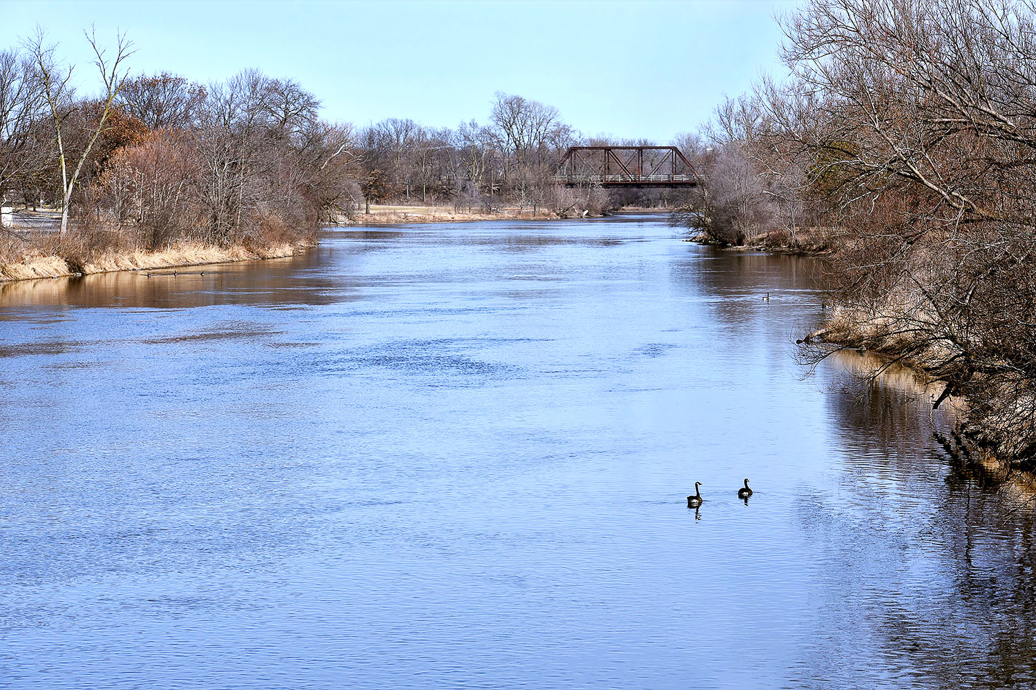 The Fox River, shown while looking north by South Island Park in Aurora.