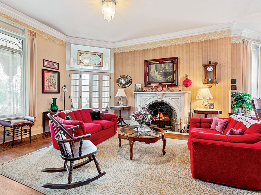 The living room inside 214 South State Street in Elgin