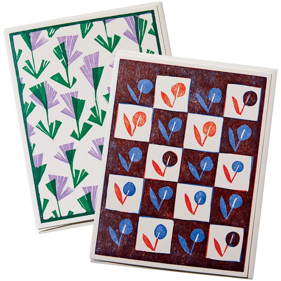 Heartell Press Geoflorals letter-press greeting cards, $23 for a set of six