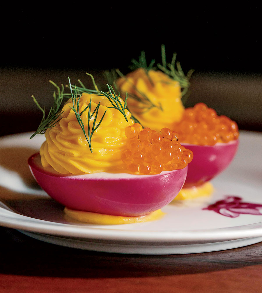 The trout-roe-adorned deviled eggs at the Loyalist