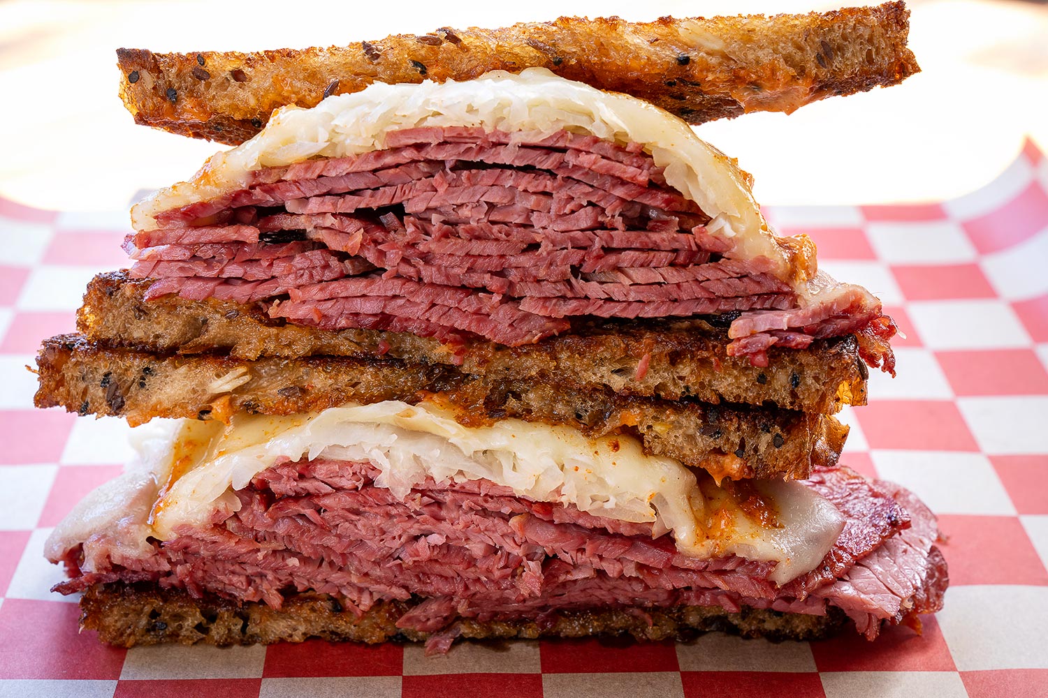 The Uncle Rube sandwich, with pastrami, sauerkraut, swiss, and russian dressing on rye, at Steingold’s Delicatessen and Cafe